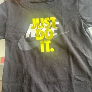 Nike Kids Black Tee with Yellow Graphic